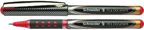Schneider Xtra Document Tintenroller (dokumentenecht, Metallclip, Soft-Grip, 0,6 mm) 10er Packung rot