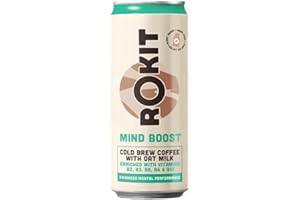 Rokit Mind Boost Cold Brew Coffee with Oat Milk | Enriched with B Vitamins | Vegan Friendly Formula | Dairy-Free | Ready to Drink Canned Coffee| 1 x 250ml Can