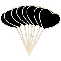 20 Stück Herzform Pflanzenschilder Holz Pflanzenstecker Schwarz, Etiketten Pflanzen Schwarz Stecketiketten Holz Tafel