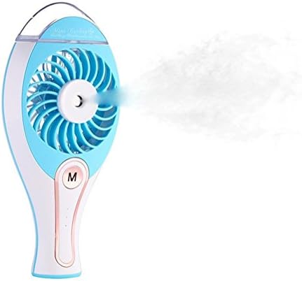 JTONG Misting Handheld Fan USB Water Spray Fan with Personal Cooling Mist Humidifier Rechargeable Portable 3 Speeds Mini Misting Cooling Fan for Beauty, Home, Office and Travel - Blue