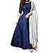 Purva Art Womens Navy Blue Tapeta Silk Stitched Long Style Gown With Dupatta For Girls (PA_2401_Navy Blue_Tapeta_Stitched_JFW-125) RS.649.00