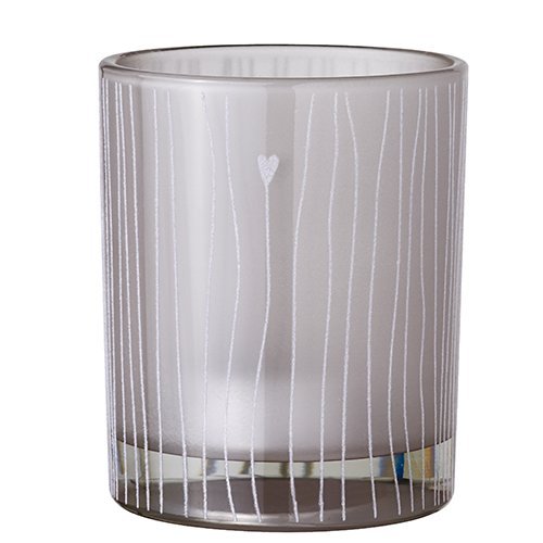 Räder ZUHAUSE beflocktes Poesielicht Streifen/Herz, H 9,5/D 8cm