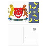 Größe: 14,6 cm x 9,8 cm. Postkarten-Set Singapur Asien National Emblem Banana 20 Stück