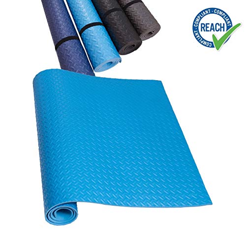 HD Fitness FM2000BLU Alfombrilla para Yoga o Proteccion Antideslizante para maquinas para Hacer Ejercicio de Color Azul 200x100cm