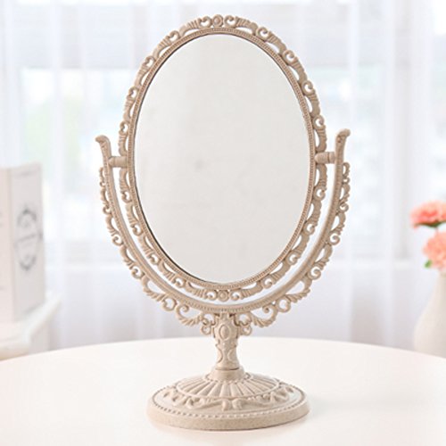 doppelseitige Kosmetikspiegel/European-Style Desktop-Spiegel/Schlafsaal Vergrößerungsspiegel der Schönheit/Prinzessin Schwenk HD mirror-A