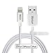 Produktbild veetop iphone ladekabel, apple lightning usb kabel für iphone ipad ipod und andere apple geräte, ladekabel datenkabel mit Aluminium Anschluss für schnelle aufladung, Apple MFI zertifiziert. 100% ZufriedenheitsGarantie (1m / weiss)