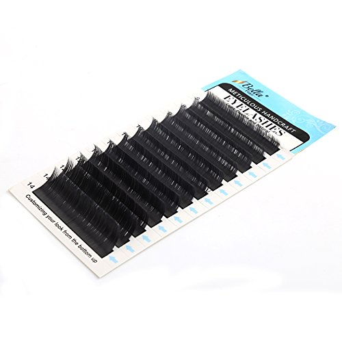 Bella Hair Natural De Seda Individual Pestañas Falsas Belleza Maquillaje D Rizo Longitud 8 9 10 11 12 14 mm