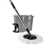 Sauber Meister Balai d'essuie-Glace Smart Mop Whirlwind | Kit de Nettoyage pour sols avec Seau et Housses | Nettoyant innovant avec Technologie Twist