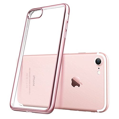 Funda iPhone 8 HanLuckyStars iPhone 7 Funda Carcasa Gel con Ultra Fina   Shock-Absorci  n   Anti-Ara  azos  Garant  a de por vida  para iPhone 7 2016  iPhone 8 2017  Rosa
