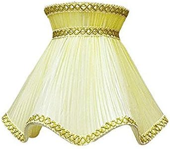 Creative Yellow Handmade Pleated Waist Lace Lampshade for Table Lamp, Floor Lamp