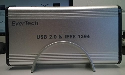 Alumimium USB 2.0 / FireWire (IEEE 1394) Externes Festplattengehäuse für 3.5" IDE HDD mit Netzschalter und USB 2.0-A / 2x FireWire Stecker unterstützen PC / Notebook / Mac (3.5" IDE / USB2.0 / FireWire)
