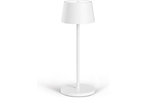 MADRIGAL Stilosa XL - Lámpara LED recargable USB de Mesa Regulable - Larga duración - Luz regulable (Dimmer) con un toque - Casa y restaurante - Protección IP54 - Blanco