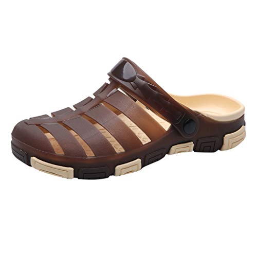 Preisvergleich Produktbild TWISFER Herren Schuhe Sommer Sandalen Männer Einfarbige Sandalen Leichte Atmungsaktive Strandschuhe rutschfeste Lochschuhe rutschfest
