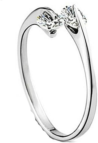Omos Women's Ring 925 Sterling Silver with Diamonds Easy to Open Adjustable Ring