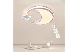 YLFXL Plafoniera Led Cameretta Bambini, Lampada Da Soffitto A Stella E Luna Creativa, Telecomando Dimmerabile 3000 K-6000 K, Camera Da Letto Moderna Per Ragazza/ragazzo, Cameretta, Soggiorno