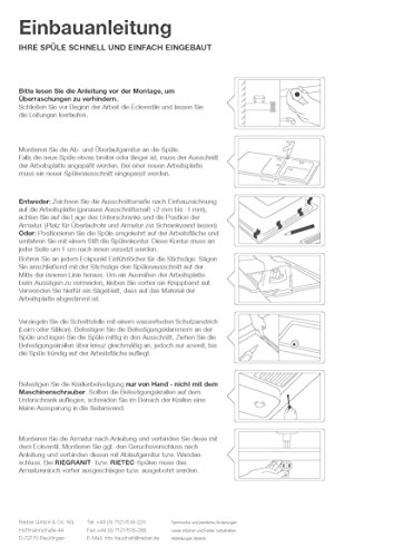 Rieber Einbauspüle E 86 K links, weiß, 72010902 - 8