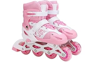 Tianbi Roller Skates Kids and Adults 3 in 1 Roller Skates Adjustable Roller Skates Indoor and Outdoor Girls Boys Men Women