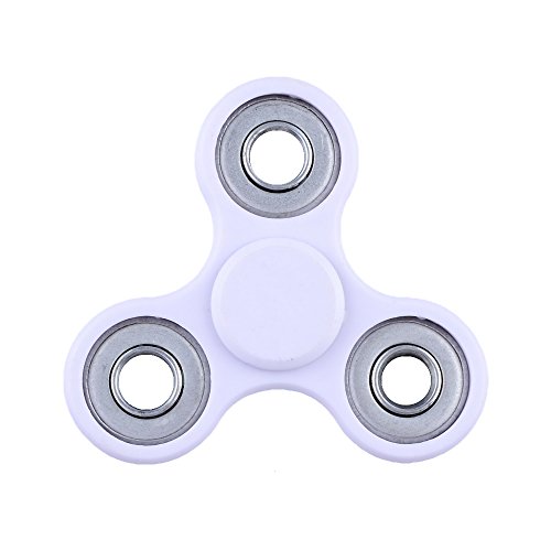 Tri Fidget Hand Spinner Toy, Stress Relief Toy EDC Fidget Spinner Ultra Durable High Speed Bearing Fidget Finger Toy, Great for Fidgeters /ADD / ADHD / Anxiety / Autism Adult and Children, White