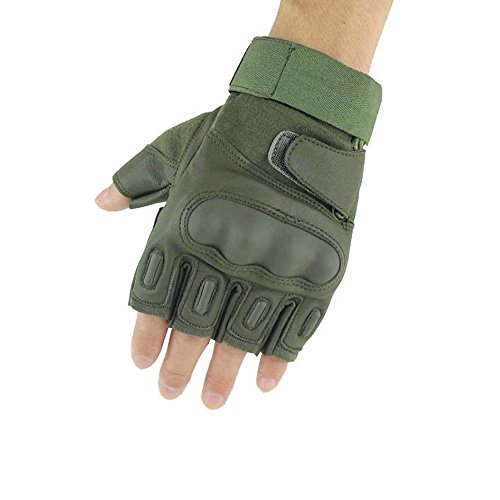 FMEU Dedo Medio Guantes Tacticos Militar Black Hawk Ejército Guantes Antideslizantes Guantes Tácticos De Montañismo Al Aire Libre (XL, Verde)