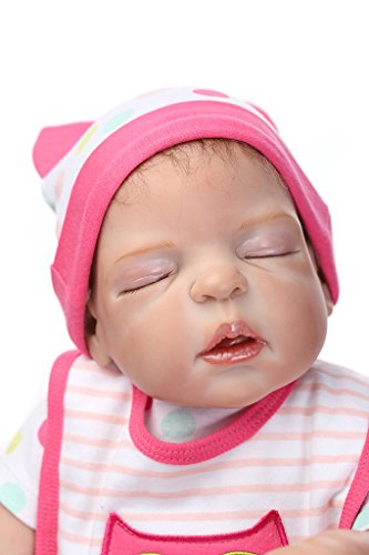 NPKDOLL Reborn Baby Doll Hard Silicone Vinyl 22inch 55cm Magnetic Mouth Lifelike Waterproof Boy Girl Toy Red Animal Eyes Close A1UK