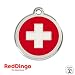 Produktbild Red Dingo Hundemarke mit Gravur - Hunde ID Tag - Adressanhänger - Adressschild - (Kreuz Rot)