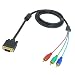 Produktbild SODIAL (R) 1.5m 4.9ft VGA 15 Pin Stecker auf 3 Cinch RGB Male Video Kabel Adapter - Schwarz