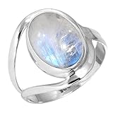 Piedra principal: (Natural) Moonstone del arco iris Oval Cabujón 10x14 MM - 1 Pieza