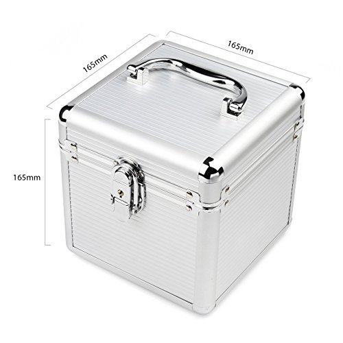 Salcar Schutzgehäuse Festplattenlaufwerke Schutz- und Transportkoffer aus Aluminium für 4x 3,5″ und 2x 2,5″ Laufwerke mit Schaumstofffür - 8