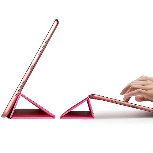 iPad Pro 9.7 Hülle, ESR® Yippee Series Auto aufwachen / Schlaf Funktion Wickelfalz Ledertasche mit Lichtdurchlässig Rückseite Abdeckung Leichtgewicht Schutzhülle für iPad Pro 9.7 Zoll (Rose Rot) - 9