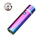 Produktbild Emsmil USB Elektronisches Feuerzeug Plasma Dual Arc Aufladbar Doppel Lichtbogen Wiederaufladbar Winddicht Flammenlose für Zigarette Kerzen Draussen Rund Bunt Regenbogen Rainbow