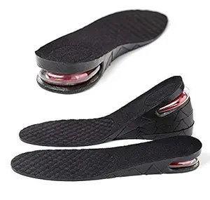 Tirmokaso Height Increase Shoe Insoles Air Cushion 3-Layer 2.75 inch /7cm Make You Taller,Supportive Comfort Breathable Multi-Layer Invisible Boosting Lifts Soles Men and Women 1 Pair