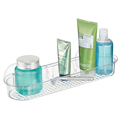 InterDesign Badezimmer-/Dusch-Caddy mit Saugnapf für Shampoo, Conditioner, Seife – Durchsichtig - 4