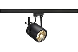 SLV luminaria para sistema trifásico EURO SPOT/proyector, foco led, proyector de techo, luminaria de techo, sistema de carril, iluminación de interior / GU10 75 W negro