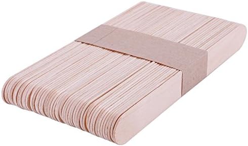 CALISTOUS 50PCS Wooden Popsicle Stick for Ice Cream Cake DIY Kids Art Carft Wood Color