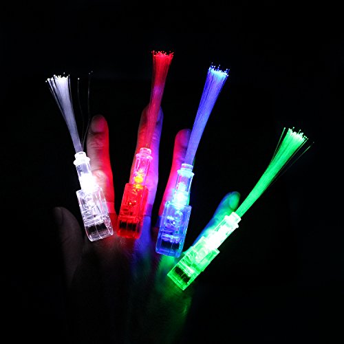 COM-FOUR® LED Fingerlichter mit leuchtendem Fiberglas im 8er-Set - 2