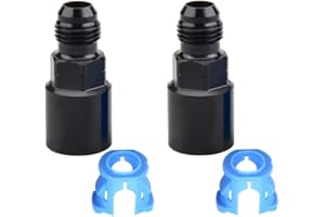 CNRAQR 6AN Male Flare To 3/8" SAE Quick-Disconnect Female Push-On EFI Fitting Anodized Aluminum 2Pcs