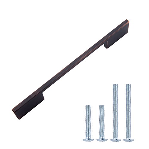 AmazonBasics - Steggriff, Möbelgriff, breit, modern, Lochmitte zu Lochmitte: 16 cm, Geöltes Bronze, 10er-Pack AmazonBasics - Steggriff, Möbelgriff, breit, modern, Lochmitte zu Lochmitte: 16 cm, Geöltes Bronze, 10er-Pack
