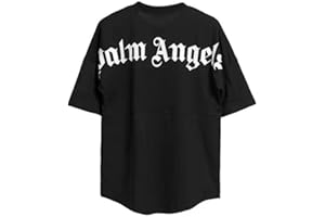 PONZAN Angel&Palm Letters Men's Oversized Short Sleeve Round Neck T-Shirt, Summer Tops Shirts with Creative Letters, Basic Plus SizeDesign