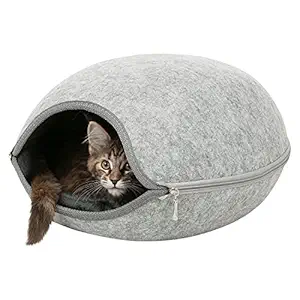 TRIXIE Polyester Luna Cuddly Cave Bed, Light Gray, 580 Gram (T36316)