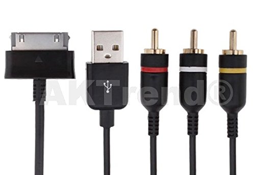 AKTrend® 3-CINCH SCART KABEL ADAPTER USB 2.0 AUDIO VIDEO Out RCA Für SAMSUNG GALAXY TAB P1000 HD TV AV -