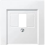 Merten Zentralplatte für TAE/Audio/USB, System M, polarweiß, 297919