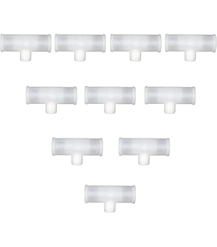 Aopchry 20-Pack PVC Tee Fittings For Chicken Waterers - White, Thickened, No-Leak Connectors (1/2" Slip X 1/2" Slip X 1/8" FPT) - View #3