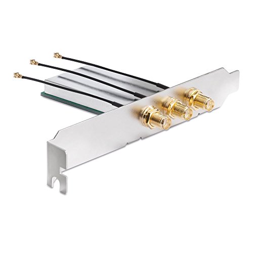 adaptare 49006 Adapter-Karte Mini-PCIe-WLAN-Modul aus Notebook in PCIe x1-Mainboard-Slot mit Slotblech und 3 externen Antennen - 3