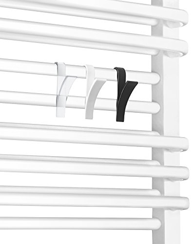 Ladeheid 6er 12er Pack Haken für Handtuchheizkörper (Schwarz-6Pack) - 2