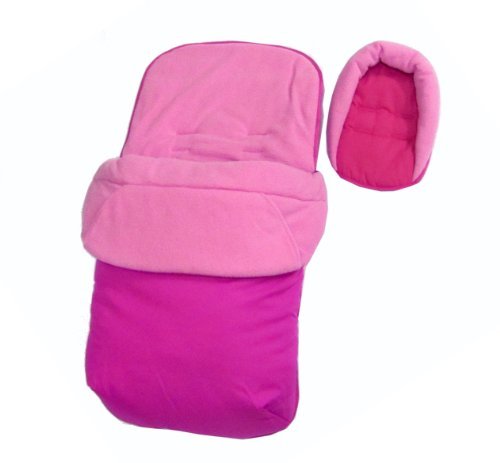 NEW BABY TRAVEL FOOTMUFF & HEAD HUGGER - PLAIN PINK