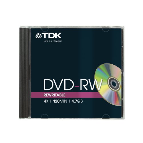 TDK DVD-RW 4.7GB 2x-4x wiederbeschreibbar in Jewel Case (5 Stück)