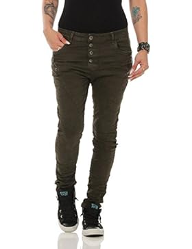 5285 Fashion4Young Damen Jeans Röhrenjeans Hose Damenjeans Boyfriend Baggy Harems Jeans