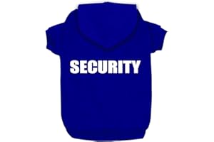 Izefia Felpe con Cappuccio per Cani con Stampa di Security Abbigliamento per Cane con Felpa Caldo Maglione Cappotto in Cotone per Cani di Piccola Taglia Blu XXXL