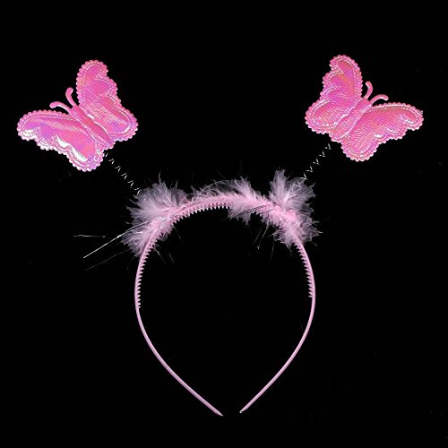 Kasit 3Pc gesetztes reizendes Partei-Kostüm-Prinzessin-Mädchen-Kind-Schmetterlings-Flügel-Stab-Stirnband-feenhaftes Weihnachtskostüm – Rosa - 4