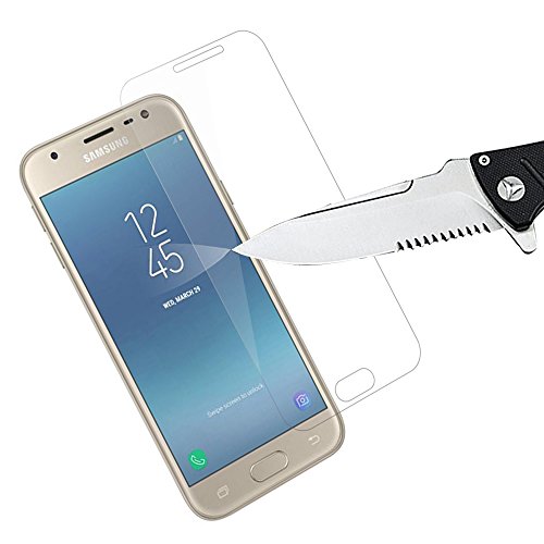 Vetro Temperato J3 2017 Versione Europea, Vispow Pellicole Protettive Alta Trasparenza per Samsung Galaxy J3 (J330) 2017 Pellicola in Vetro Solido Protezione Dello Schermo - Trasparente